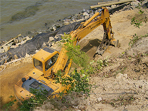 Low Country Construction LLC, performing revetment services in Yorktown, Virginia