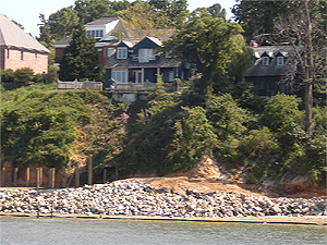 A completed revetment project in Yorktown, VA by Low Country Construction, LLC.